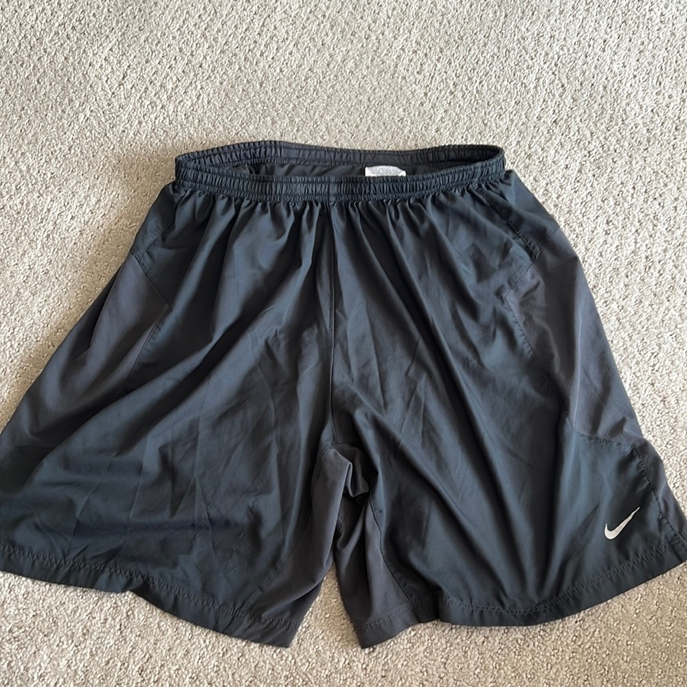 Nike dry fit women's medium workout short with built in spandex grey